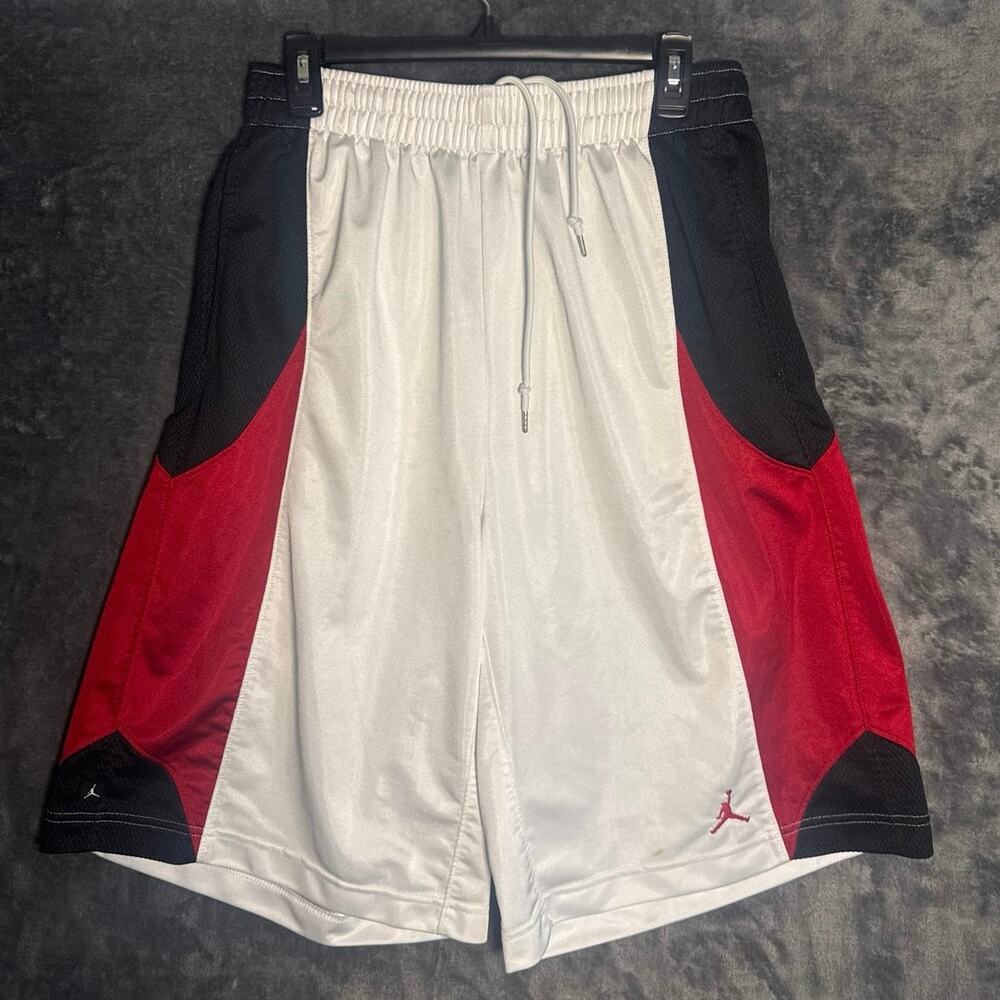 Air Jordan Attack Durasheen Shorts "Bred" White/Gym Red/Black Men's Large